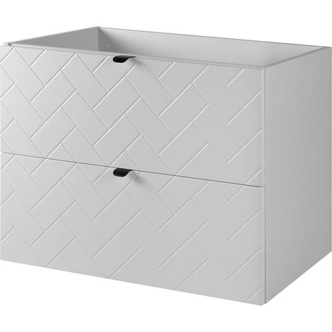 Mobile da bagno, Bianco Opaco, 80 x 57 x 46 cm, Maniglie Nere (1/5)