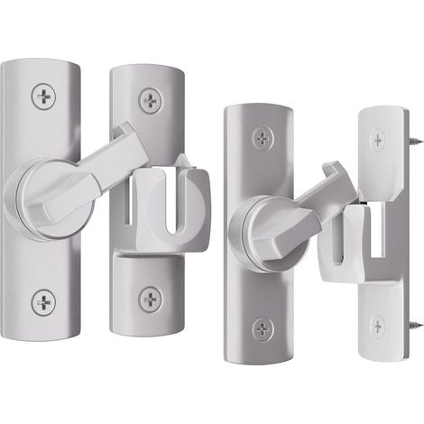 Lot de 2 Loquets de Porte Coulissants 90°/180°, Verrous Rabattables en Acier Inoxydable avec Vis, pour Porte, Salle de Bain, Jardin et Armoire (1/5)