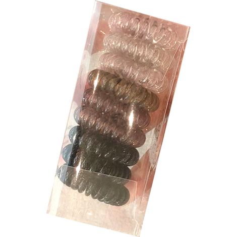 Élastiques à cheveux en spirale, forme de cordon téléphonique, confortables, lot de torsades pour filles, noir dégradé. (1/5)