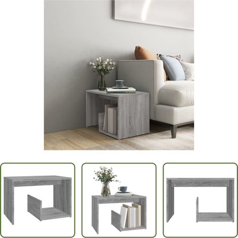 Holzwerkstoff - Beistelltisch Grau Sonoma 59x36x38 cm Holzwerkstoff (1/5)