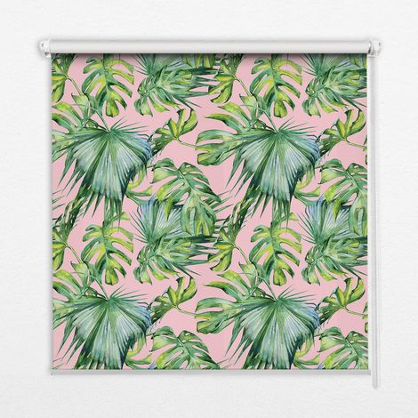 Tenda a Rullo Interna per Finestra - Tenda Filtrante Luce - Tenda Privacy - Tenda Decorativa Rettangolare - Rullo per Interni - (70 cm x 140 cm) - Varietà di foglie tropicali (1/5)