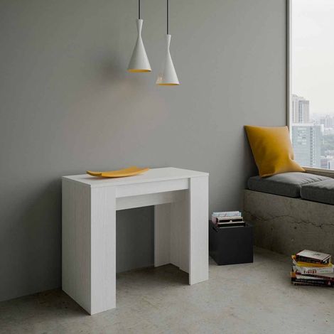 Consolle Allungabile Basic Bianco frassino Dimensioni consolle: 90 x 48 H. 77 cm + 3 allunghe da 52 cm ( aperto 204 cm ) (1/5)