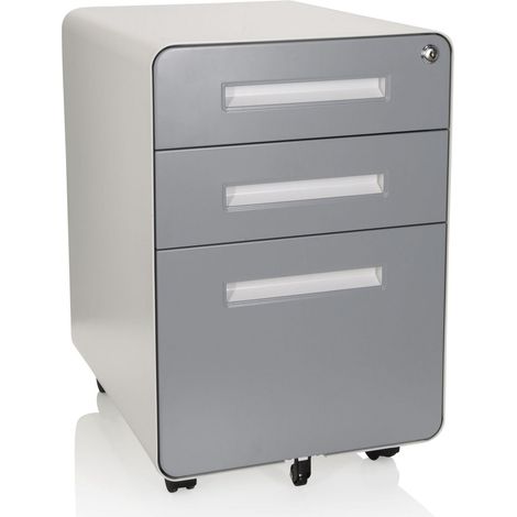 Rollcontainer COLOR PLUS I Metall weiß / grau hjh OFFICE (1/5)