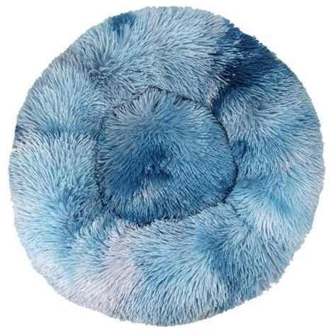 Lit pour Chat, Coussin Moelleux, Doux Lavable pour Chats Chiens (Tie-Dye Treasure Blue, 70 cm), Ensoleillé (1/5)