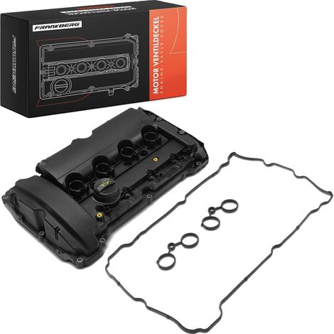 Coperchio valvole, in materiale plastico, colore nero, compatibile con Citroën C4 C5 III e Peugeot 208, include valvola di sfiato, fornito con kit di guarnizioni (1/5)