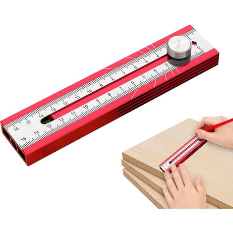 Outils De Mesure Pour Le Bois Jauge De Traçage Avec Niveau À Bulle Règle de traçage ligne Pour Atelier Maison Garage Menuiserie Plaques De Plâtre Traçage Ossature Pose De Moulures Et (1/5)