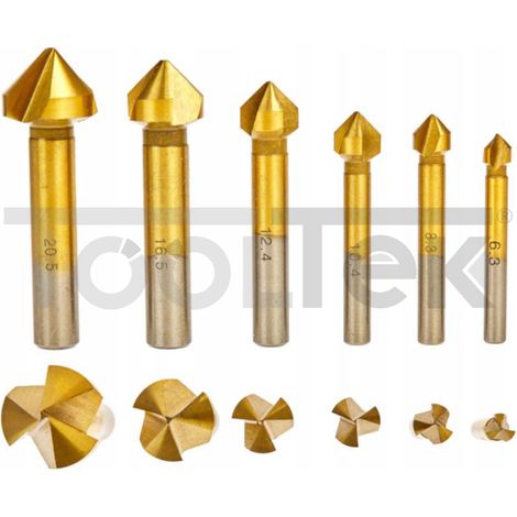 FRESE SVASATORI FRESA SMUSSATURA LEGNO PLASTICA SET 6pz