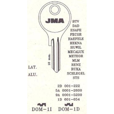 FPLUS llaves jma tipo b mod dom- 1i (caja 50 unidades) , llaves jma tipo b mod dom- 1i (caja 50 unidades)