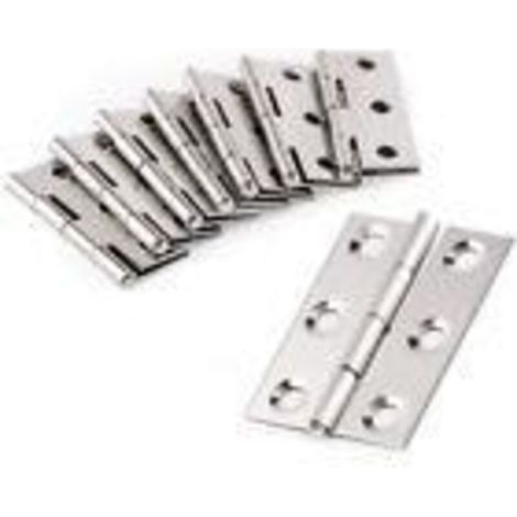 10/20 charnières à billes pour porte intérieure, charnières à paumelle en acier inoxydable poli, 10 pièces + 60 vis (1/5)
