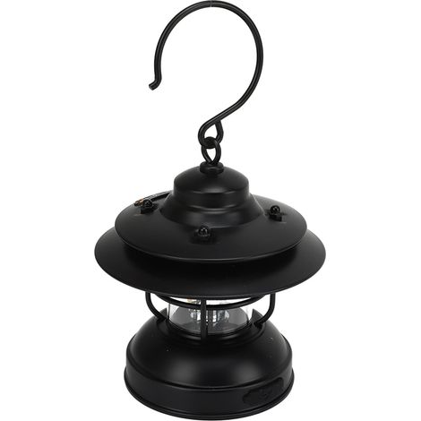 Vintage-Laterne – Metallhaken – hohe Lichtdurchlässigkeit – Helligkeit einstellbar 35–100 lm – IPX4 wasserdichte LED – Schwarzbronze – Camping