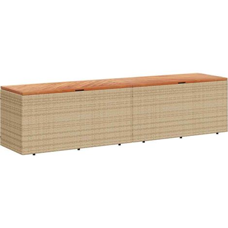 Maison Exclusive - Contenitore da Giardino Beige 220x50x54 cm Polyrattan e Acacia