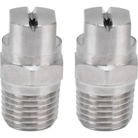 Flachstrahldüse aus Edelstahl, robust, langlebig, einstellbarer Wasserdurchfluss, 65°-Weitwinkel-Zerstäuberdüse, 2 Stück (1/5)