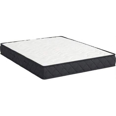 CHICFURN Colchón doble 140 x 190 cm de poliéster blanco y gris, espuma viscoelástica (1/5)