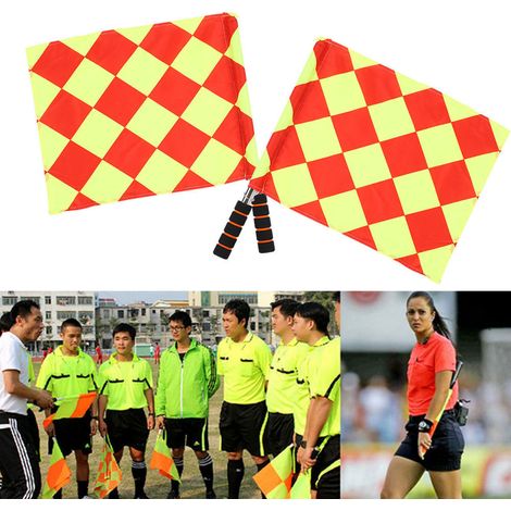 Lot de 2 drapeaux d'arbitre de football avec sac de rangement (1/5)