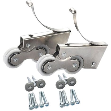 Poulie silencieuse en acier inoxydable/alliage de titane deux roulettes pour porte de garde-robe coulissante (2pair) (1/4)