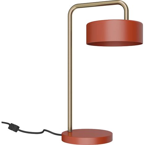 Lampe à poser style vintage - Métal - H. 40 cm - Terracotta et doré - OTILIE (1/4)