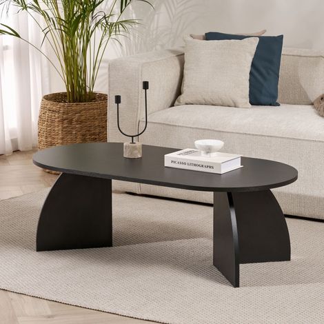 Bio-Couchtisch aus schwarzem Melamin – 120 cm – Malin