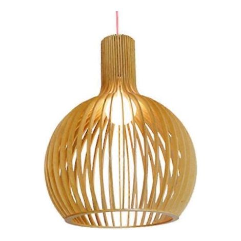 Modern wooden chandelier for living room decoration, black chandelier, wooden pendant light, 23 cm diameter--DTEKGAZ