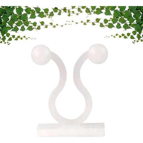 100 clips de fixation invisibles pour plantes grimpantes, supports auto-adhésifs, crochets muraux, attaches pour plantes. (1/5)