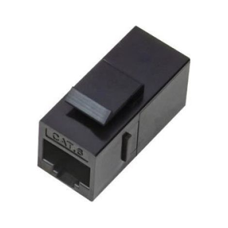 Connecteur RJ45 - Droit - Femelle - Plastique - Noir - 1 Pièce (1/2)