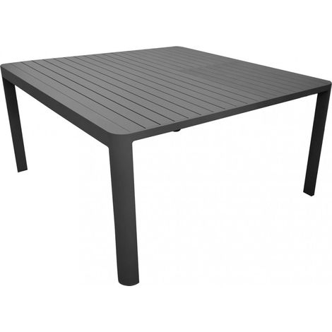 Tavolo quadrato "Keplero" allungabile per esterno e giardino, in alluminio -Bianco (1/5)