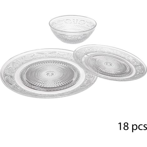 Servicio de renacimiento de 18 piezas. - vidrio, dimensiones l. 38 x a. 28 x a. 25,5 cm - Sg secret de gourmet