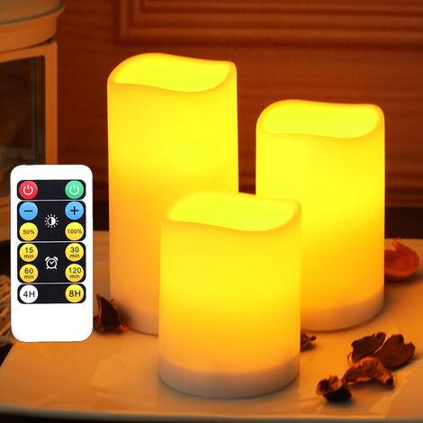 Flammenlose plastique - Stumpenkerzen pour extérieur - et Innenbereich, LED - Kerzen avec télécommande et Timer, 3 (1/5)