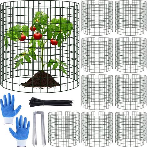 30 Pièces Protection Anti-Animaux pour Plantes, 36CM x 34CM Pré-Pliées Cloches en Grillage Métallique pour Empêcher Lapins Poules Écureuils Oiseaux D'entrer - avec Gants, Piquets et Cravates (1/5)