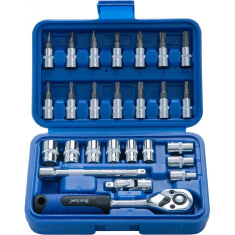 Blue spot Tools, 01525, Bluespot 26 Pce 1/10,2 cm chiavi a bussola, argento