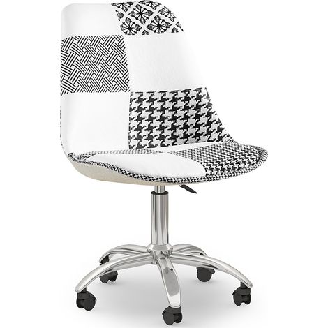 Sedia da Ufficio Girevole - Tappezzeria Patchwork - Sam  Multicolore