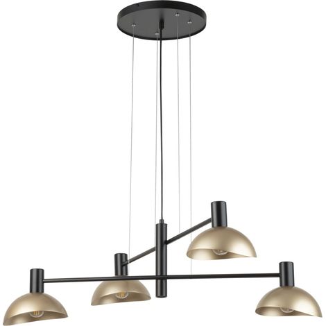 Suspension moderne 4 lumières E14 noir/or Artis Sigma (1/4)