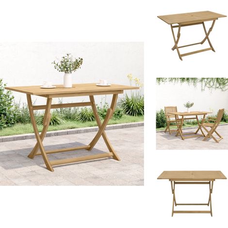 Gartentisch Klappbar 120x70x75 cm Massivholz Akazie - Holztisch - Esszimmertisch - Gartentisch - Akzidenzholzmöbel - Outdoortisch (1/5)