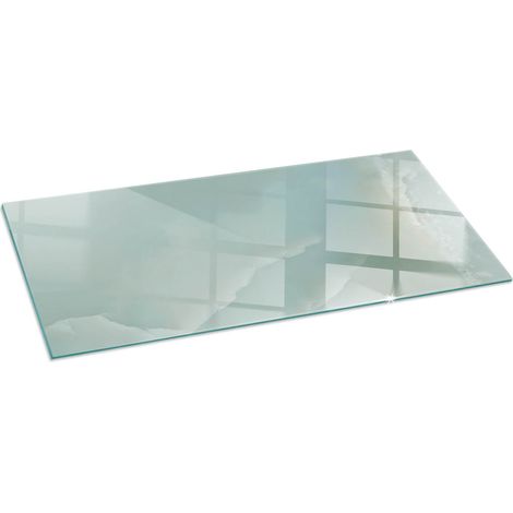 Kaminofen Glasplatte Kaminplatte Kaminglas Ofenglas gehärtetem Hitzeschutz für Kamin Bodenplatte Funkenschutzplatte Zartes Marmormuster 125x50 cm