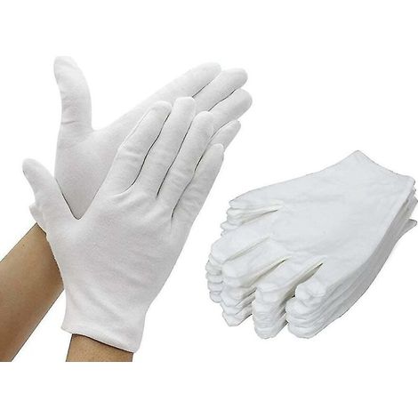 paires gants en de travail doux réutilisables plus épais 12 24 6 7 coton blanc (1/5)