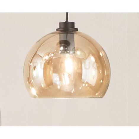 SOSPENSIONE VERVE- 1 LUCE AMBRA ATTACCO E14 SENZA BASE D' ATTACCO D.20,5CM H.18CM