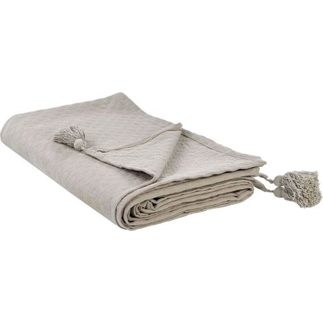 Bedspread LINDULA Cotton 150 x 200 cm Taupe