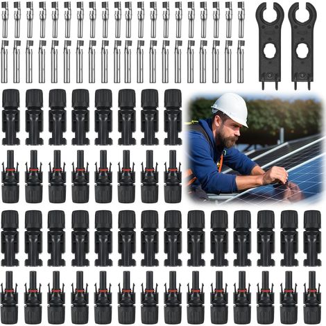 22 paires de connecteurs étanches IP67 pour panneaux solaires avec clés, kit de connecteurs pour câbles solaires 2,5 mm²/4 mm²/6 mm² (1/5)