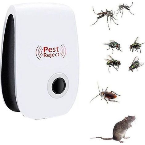 Répulsif Ultrasons - Pour Cafards Souris Araignées Rats Insectes - 6 Pièces - Puissance 5-6 W - Plage 80 m² - Tension AC 90-250 V (1/4)