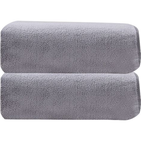 Lot de 2 serviettes de bain extra-larges (70 x 135 cm), séchage rapide, ultra-douces et absorbantes, gris clair