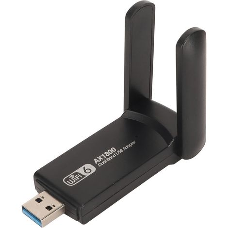 Adaptateur WiFi 6 USB3.0 1800Mbps Double Antenne 3dbi pour PC Portable, Plug & Play (1/5)