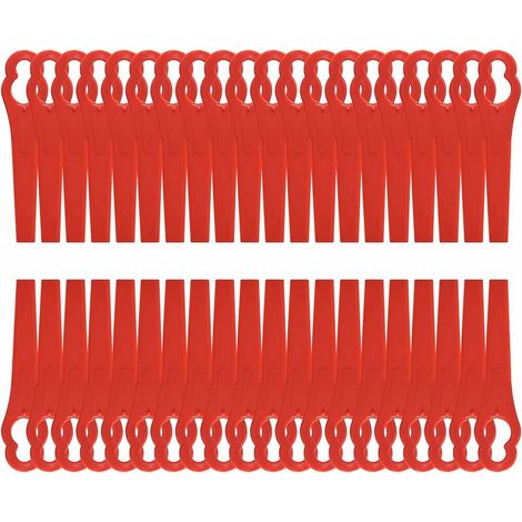 royaluxe -120 Pcs Lame Coupe Bordure Tondeuse à Gazon Rouge Lames en Plastique de Rechange 8,5cm Tondeuse à Gazon en Plastique Lames pour Jardin et Pelouse Coupe Bordures Grass Trimmer (120 Pcs) H208 (1/5)