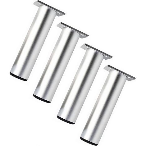 Quatre pieds réglables, de 15 cm de haut, pieds de meuble, pieds de table et pieds de meubles épaissis, en alliage d'aluminium, réglables en hauteur de 0 à 15 mm, équipés de fixations en acier inoxyda (1/5)