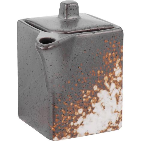Pot à épices en céramique noire avec couvercle, récipient de rangement rond pour la cuisine, lot de 1 (1/5)
