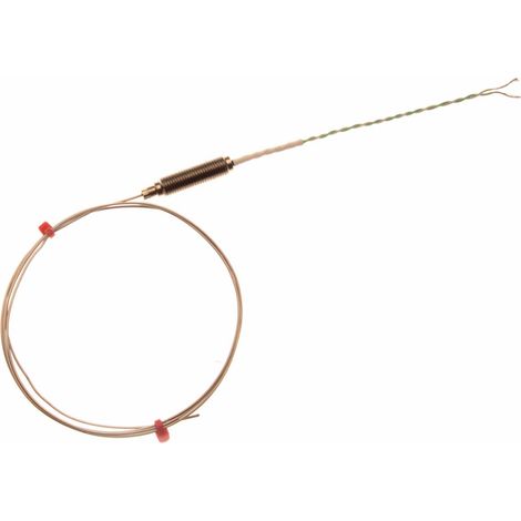 Thermocouple type K Ø 2mm, L 150mm, +1100°C max à Fiche mâle miniature ( Prix pour 1 )