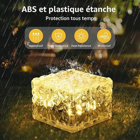 Lampe Solaire Exterieur Lumiere Exterieure Terrasse Lampe En Acrylique Pour Le Patio Le Jardin Et Le Paysage Lampes Enterrées Et Lampes De Camping (1/3)