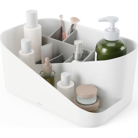 Organisateur maquillage, compartiments amovibles, Moyen, Blanc (1/5)