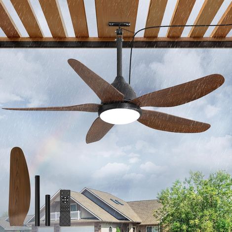 Outdoor Ventilateur Plafond avec Lumiere et Telecommande 116cm Étanche Plafonnier Ventilateur Silencieux Dimmable 6 Vitesses Ceiling Fan with Light pour Intérieur Extérieur Chambre à Coucher (1/5)
