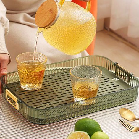 Hochwertige, mehrstufige, tragbare Abtropfschale für Eistee, ideal fürs Wohnzimmer. Große Kunststoffschale für Obst, Gemüse, Schüsseln und Essstäbchen. (1/5)