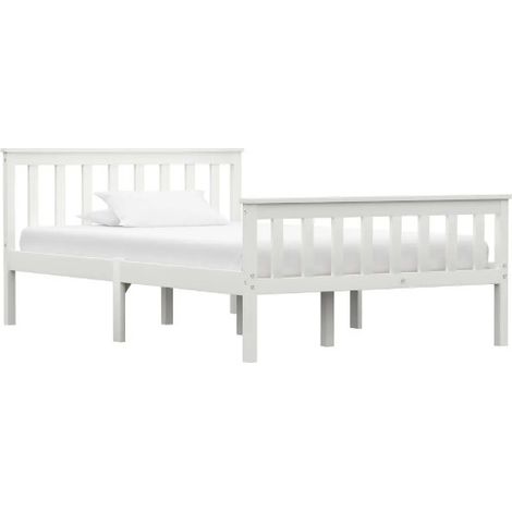 Lit adulte pin massif blanc Karibou 140x200 cm (1/5)