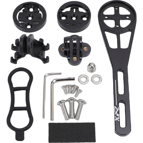 Support de compteur de vélo déporté pour guidon, support de compteur de vélo de route extensible, angle réglable, alliage d'aluminium (1/5)